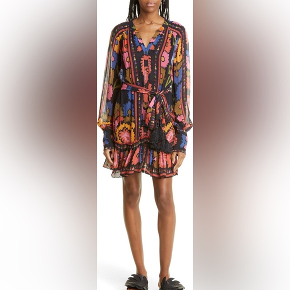 Farm Rio Flowers Tapestry Mini Dress Size XS - Picture 3 of 10